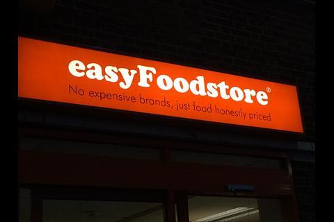 The bright easyFoodstore fascia is in-keeping with the group's trademark orange and white logo.